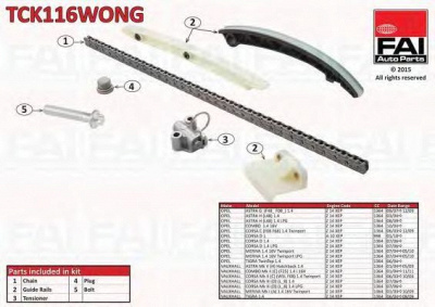 FAI AUTOPARTS tck116wong -  Комплект цепи привода распредвала